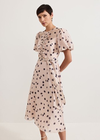 Phase Eight Nicola Spot Dress Pink Canada | LWMVKT-913